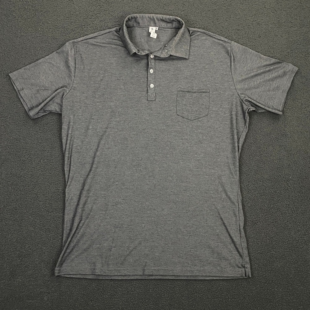 State & Liberty Polo Shirt Mens 3XL Athletic Fit Gray Stretch Performance Golf